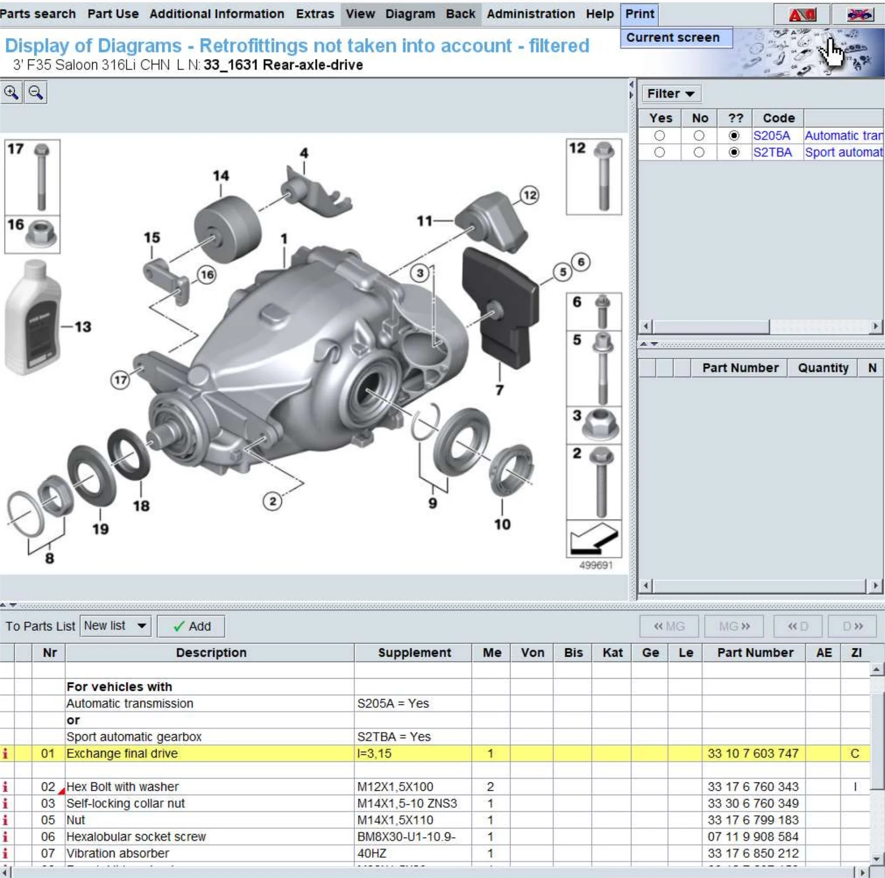 Mécanisme de différentiel d'entraînement final, adapté pour BMW F30 LCI F31 F32 F33 F36 SION i 320i 328iX 428iX 420iX 33107603747 33107603746