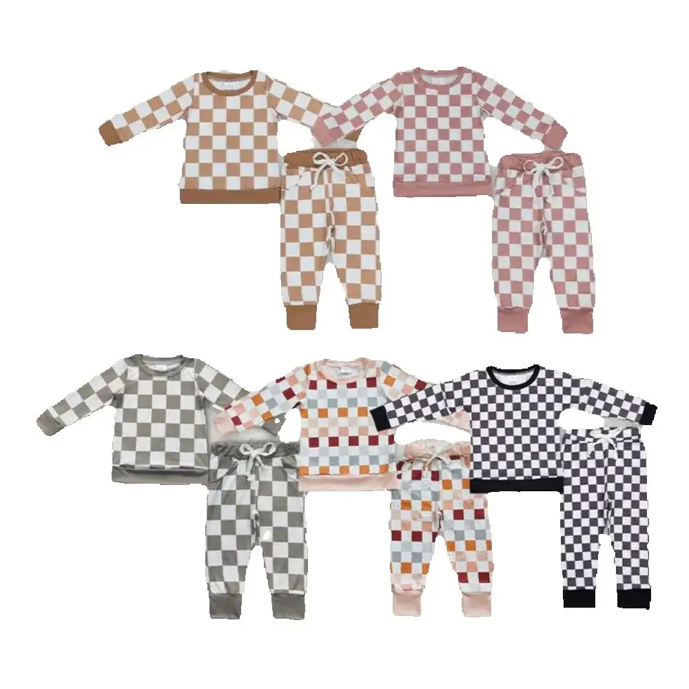 

Baby kids clothing Sibling summer boys Sibling Boys Checkered Baby Kids Fall Shirt Pants Pajamas Sets