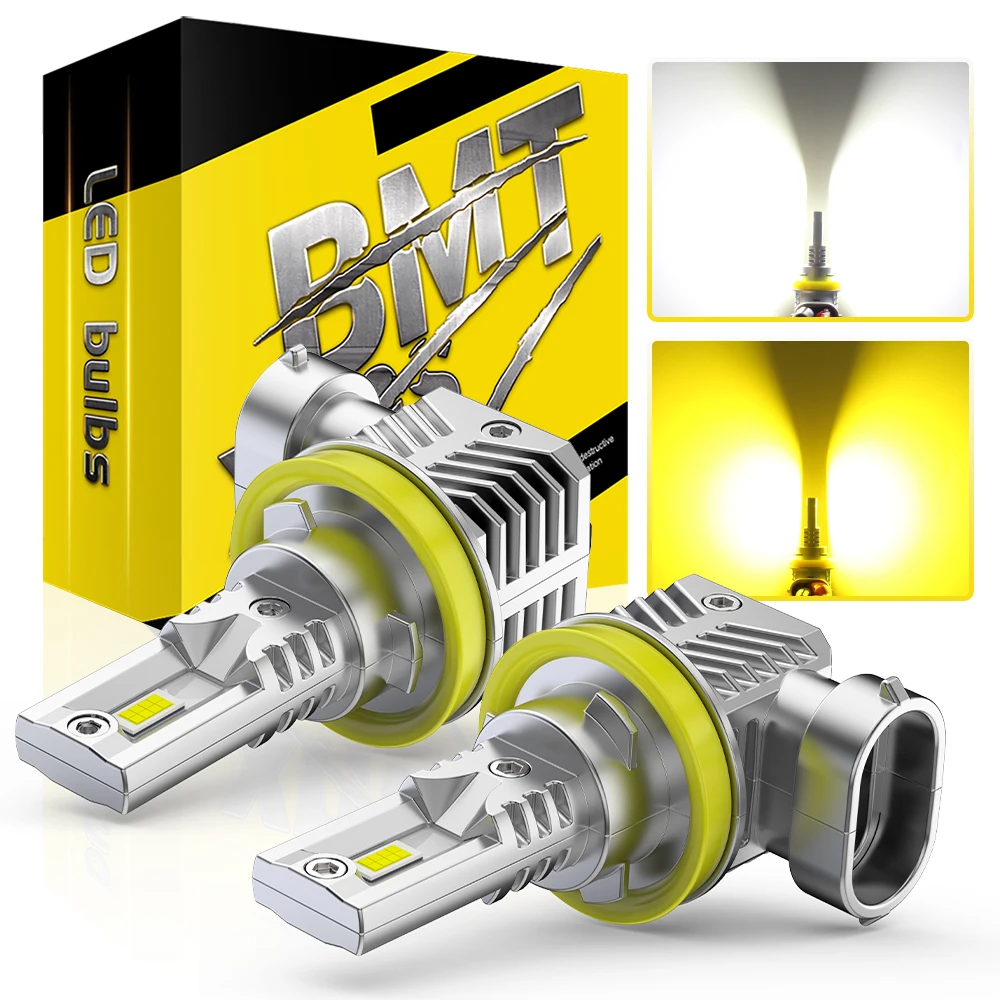 

BMTxms 2PCS H10 9006 H11 LED Fog Light Switchback Dual Color For Seat Ibiza Leon Toledo Ateca Altea Exeo H8 HB3 HB4 LED DRL Lamp