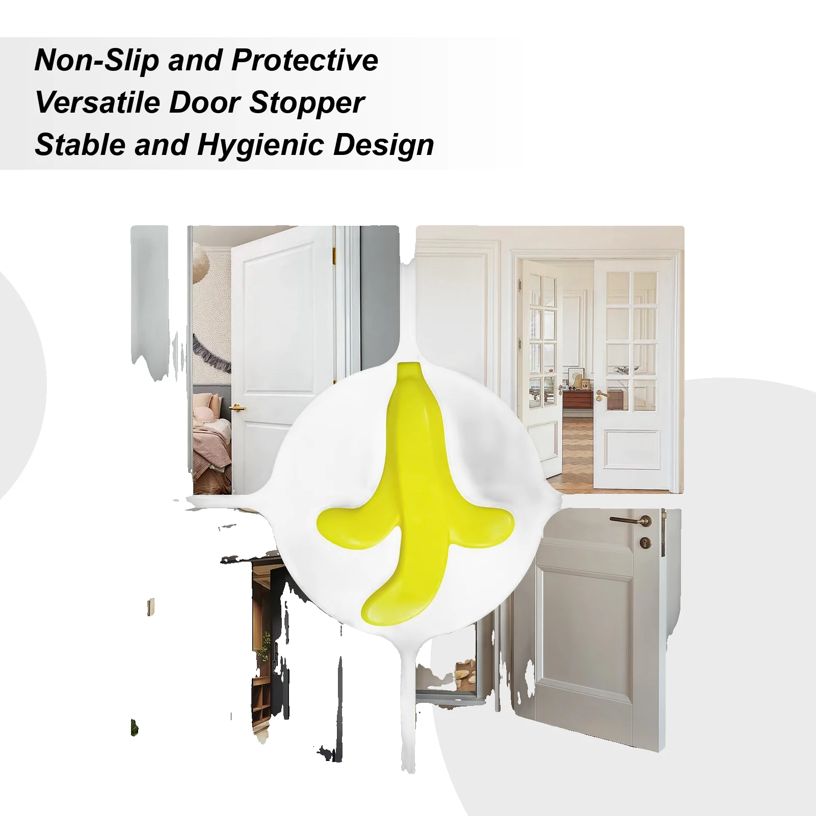 

Милый дверной стопор в форме банана, защитный стопор, тихие амортизирующие клинья, подушка для дома, отеля, ванной комнаты, патио, гаража, стены