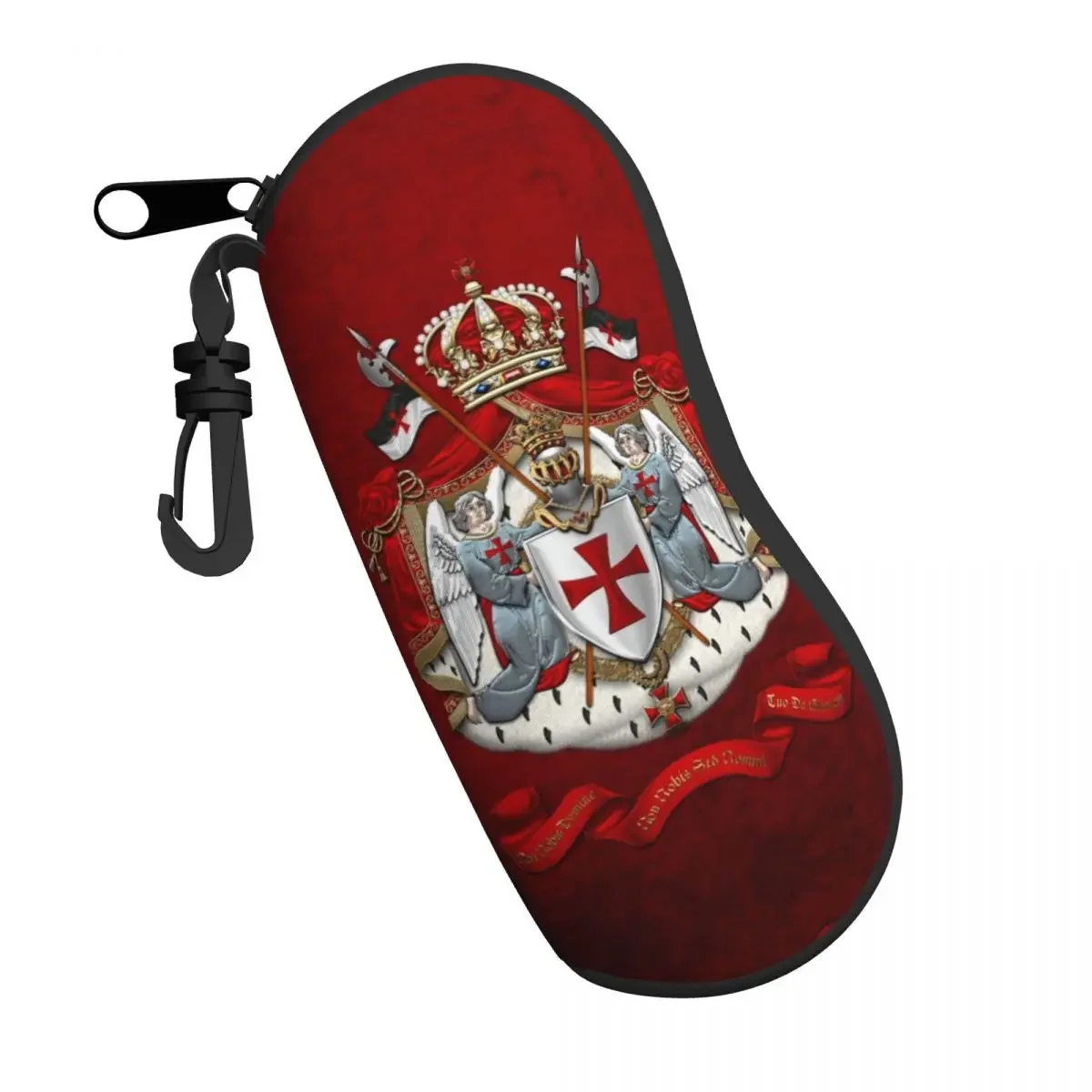 Knights Templar Flag With Coat Of Arms Shell Eyeglasses Case Fashion Medieval Warrior Cross Glasses Case Sunglasses Box Pouch