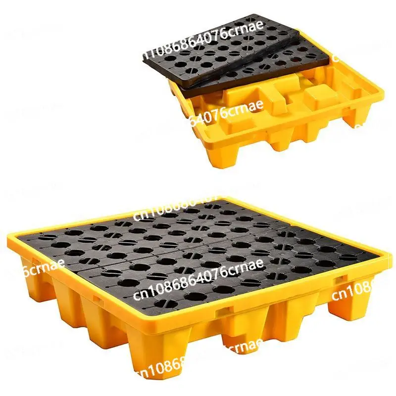 Anti-slip Chemical Storage Yellow 4 Drum Oil Spill Pallet with Yellow Chassis for Sell