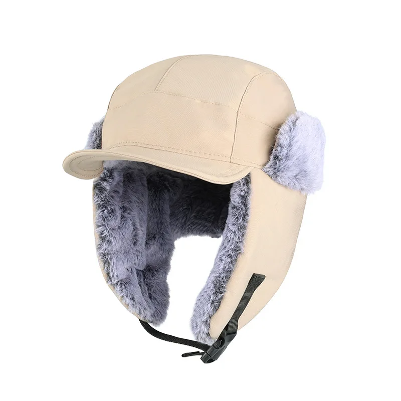 

Winter Men's Hat Outdoor Rabbit Fleece Duck Tongue Lei Feng Hat Thickened Warm Cotton Hat Women's Cross Border Ear Protection An