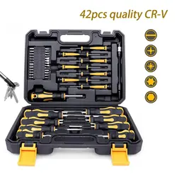 42 in 1 Screwdriver Set Multifunctional Magnetic Repair Tools Kit changeable household electrician with box