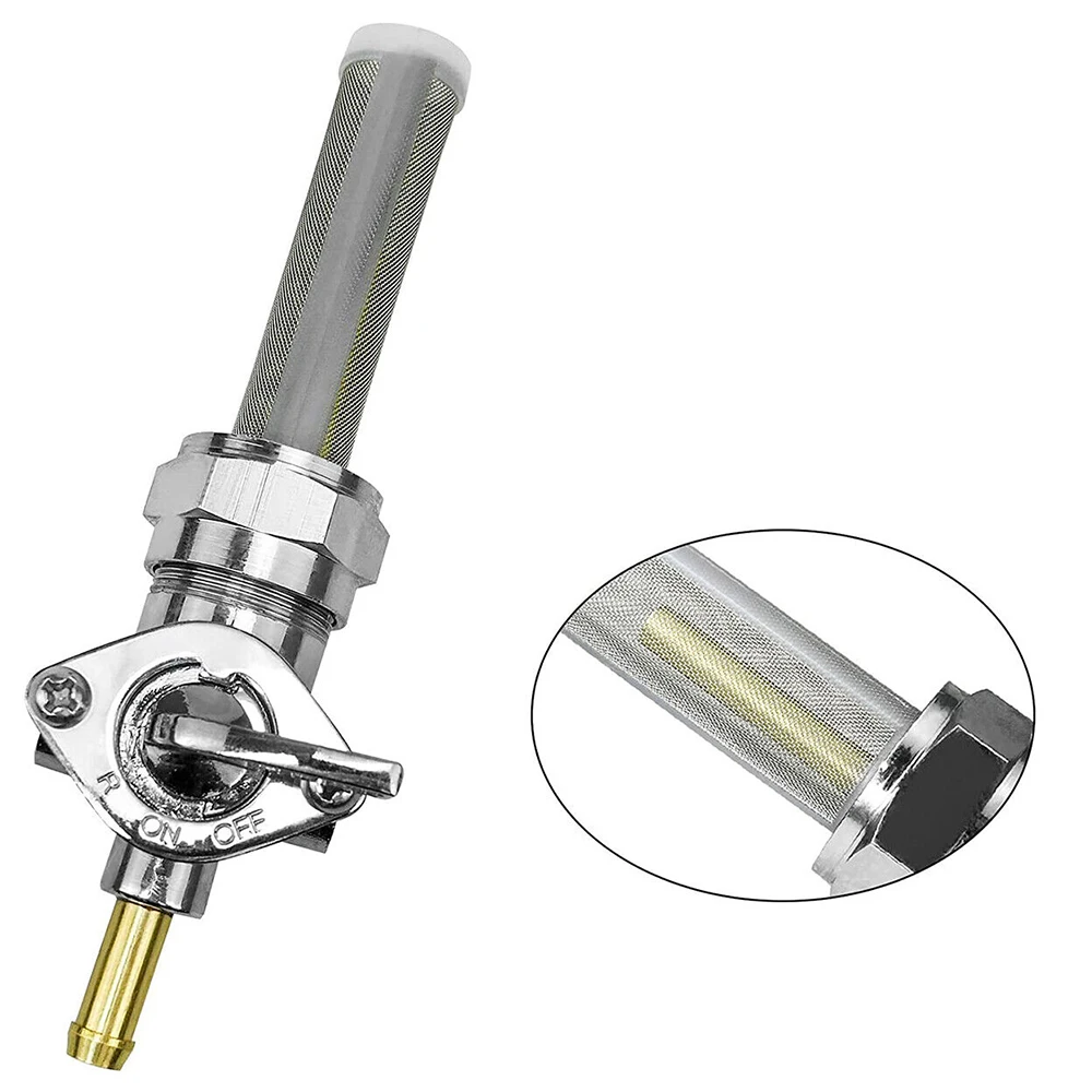 22mm Motorcycle Fuel Gas Tank Shut-off Valve Aluminum Alloy Straight Spigot Petcock Switch for Harley Davidson 62167-81 62163-75