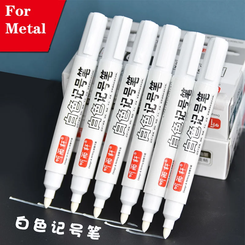 White Marker Pen For Automobile Tire Waterproof Permanent Oil Pens High-CapacityThick Head Large Capacity Industry Shoes