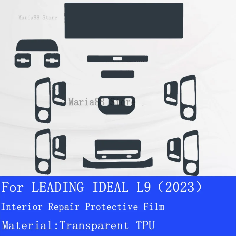 For LEADING IDEAL L9(2023) Car Interior Center Console Transparent TPUProtective Film Anti-scratch Repair Sticker