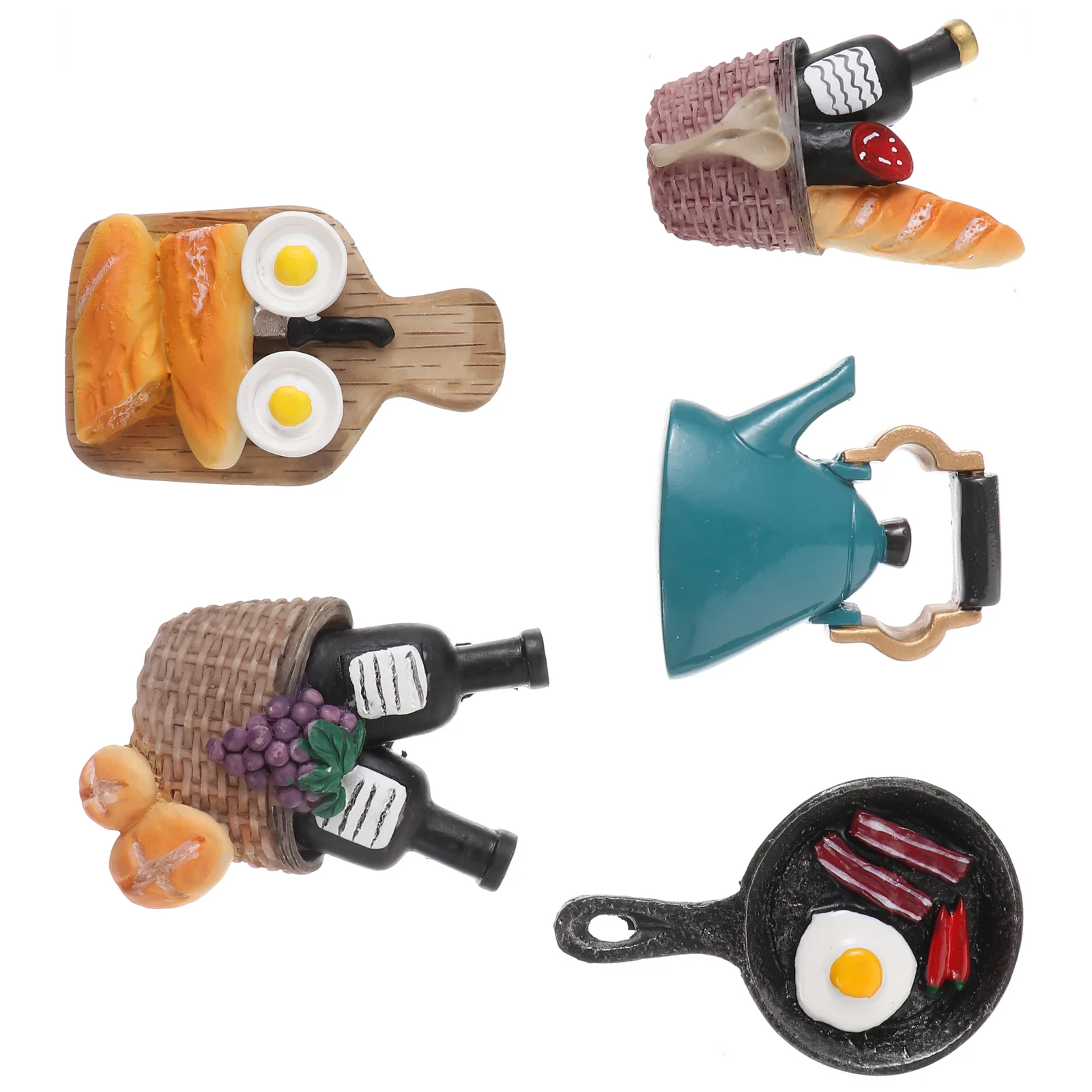 

5Pcs Creative Food Fridge Magnets Cartoon Style Magnetic Stickers Refrigerator Kitchen Decoration Holder Fridge Sticker