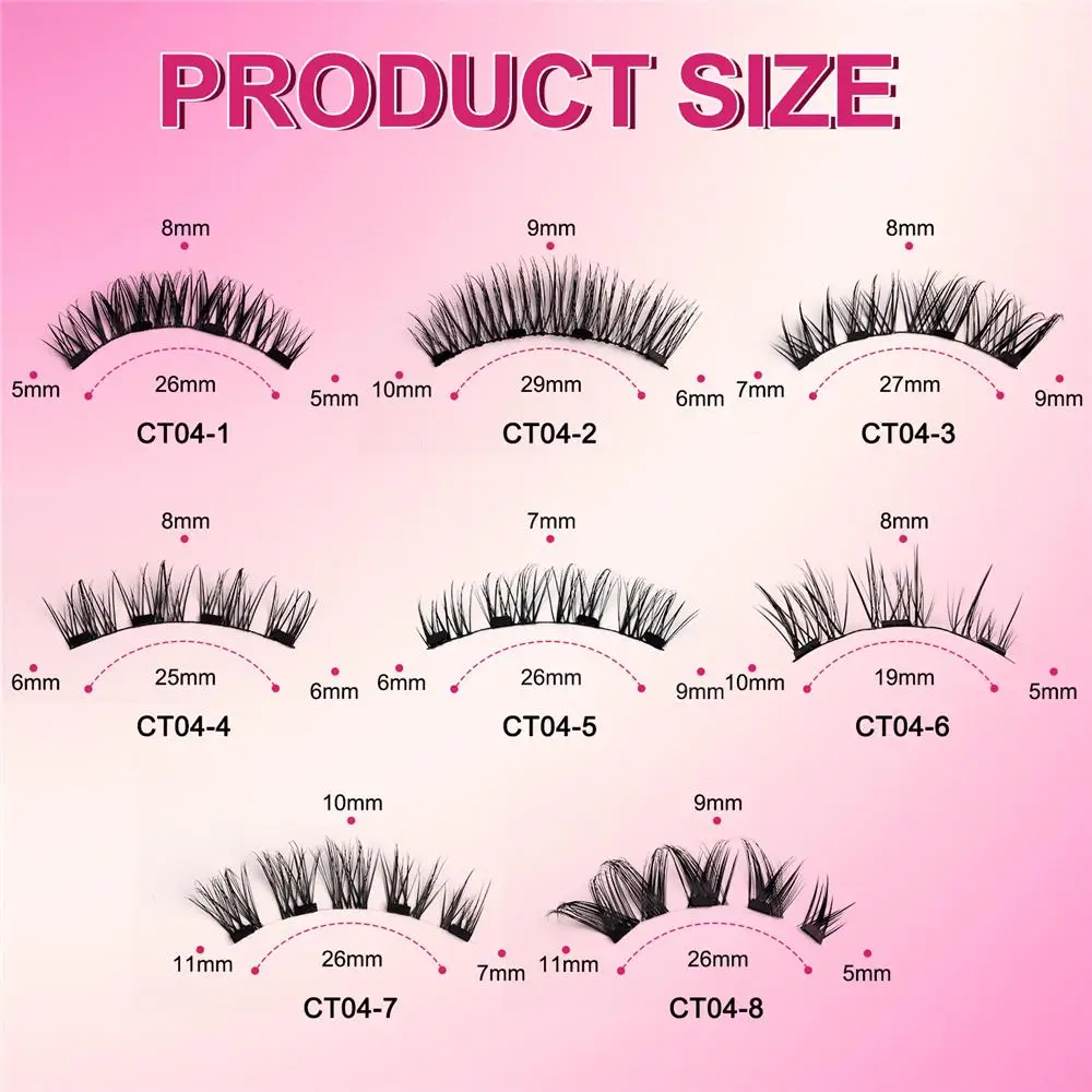 Suction Magnetic Eyelashes with Applicator No Glue Needed Natural Magnetic False Eyelash Set No Removal Fixed Position