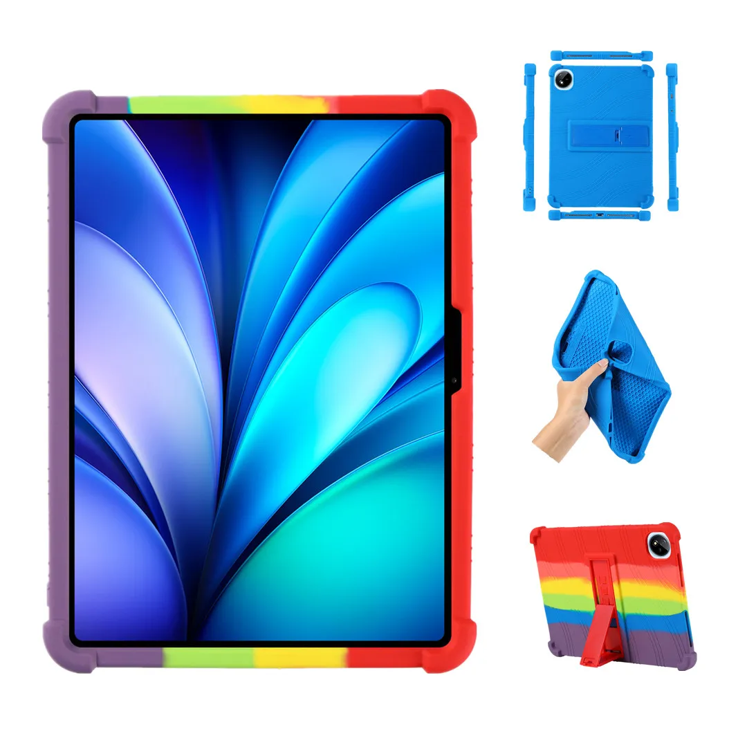 

For VIVO Pad 5e iQOO Pad 5e 12.1in Tablet Case Shockproof Silicone Shell with Stand Anti Slip Washable Multi Color Options