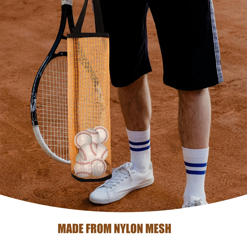 حقيبة كرة مثبتة على الحائط للتنس والجولف وكرة البيسبول والبولينج وحقيبة تخزين كروية صغيرة وإكسسوارات رياضية شبكية مكونة من قطعتين