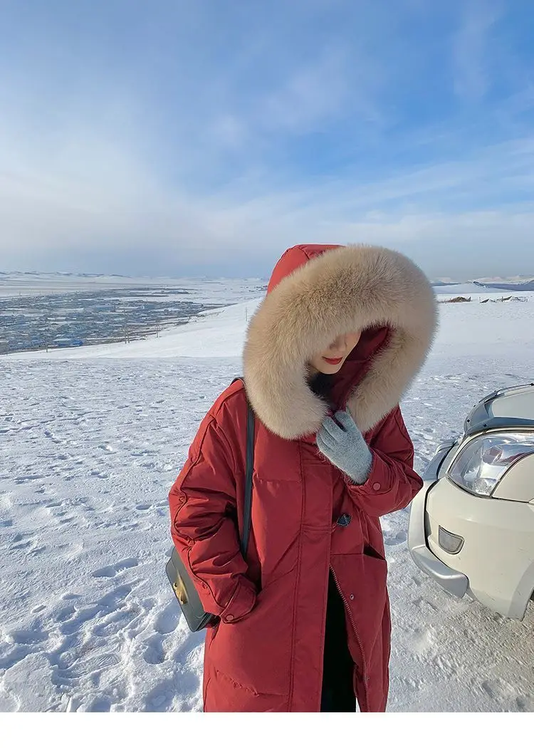 2025 New Style Fashionable Red Loose Cotton Coat and Jacket