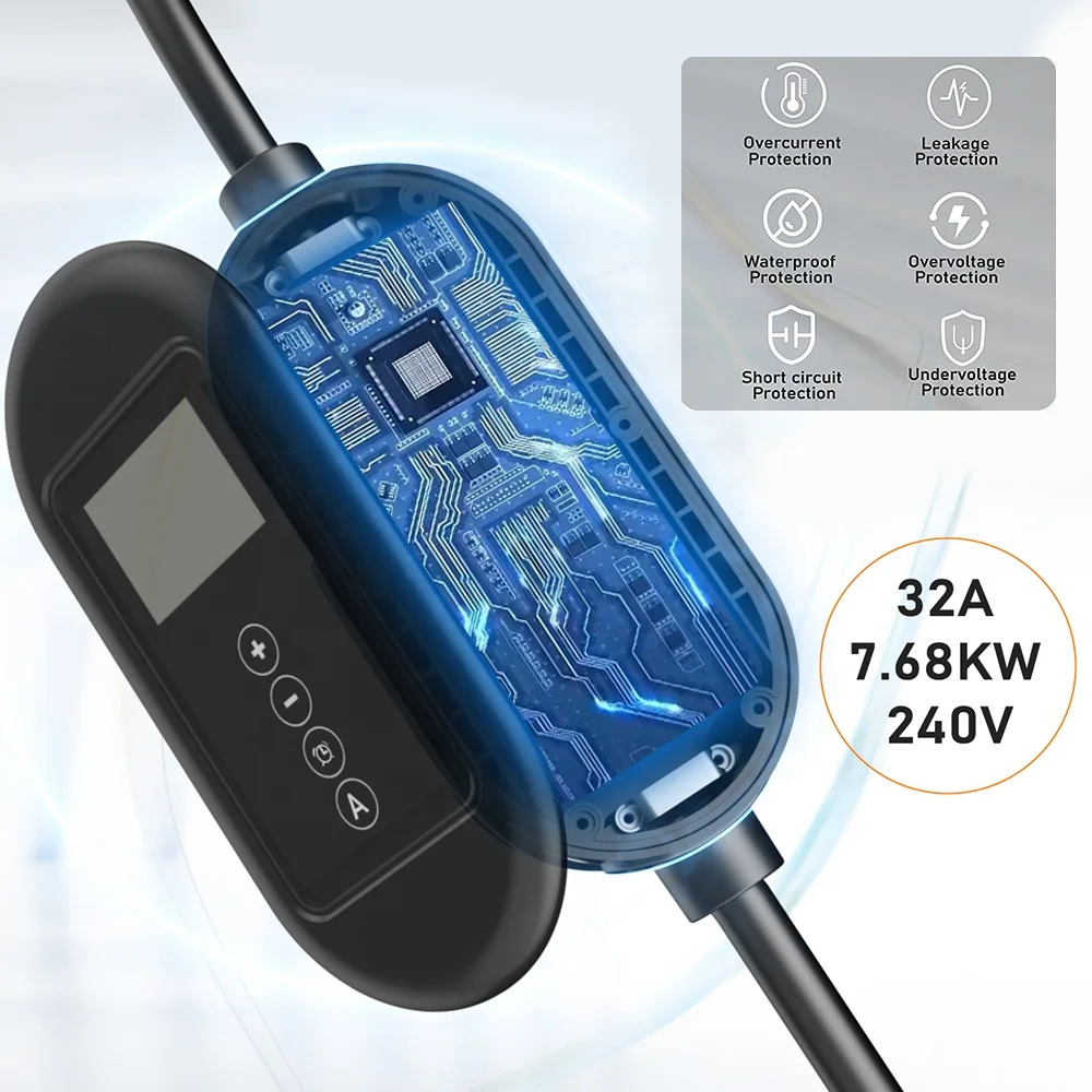 

Portable EV Charger EV Charging Cable 16A EV Charger For Tesla Use