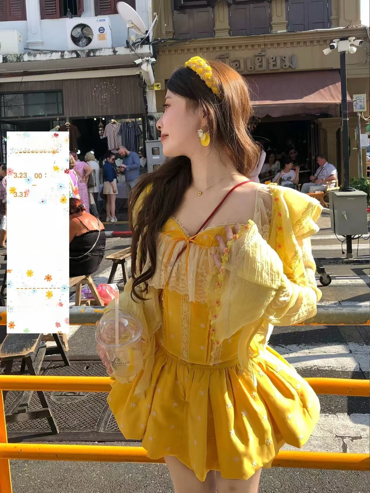 

Ярко-желтые шорты-юбка с цветочной вышивкой, летние, женские, с завышенной талией, вышитые, пышные, в стиле Pure Desire