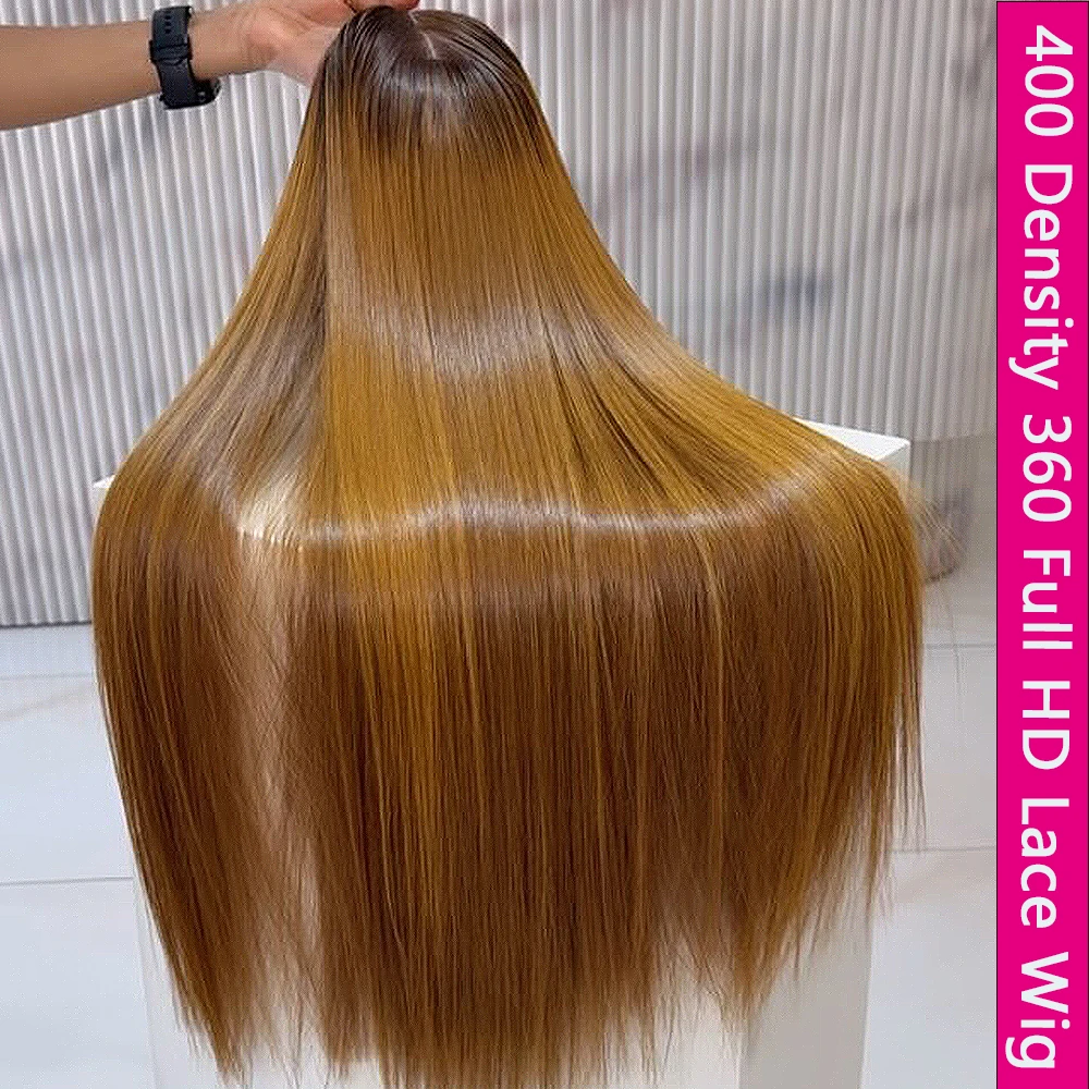 100% Echthaar 7x7/7x5 HD Lace Frontal Perücken, glattes Haar, kleberlos, farbige Perücken, vorgezupft, 300/400 Dichte, 34 Zoll, für Damen