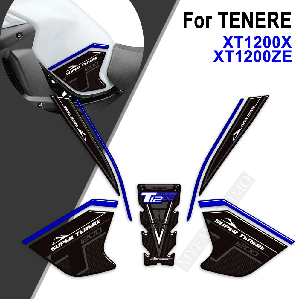 

For Yamaha Super Tenere XT1200X XT1200ZE XT 1200 Z ZE ES XTZ XTZ1200E Motorcycle Fuel Tank Pad Protector Stickers Decals Set