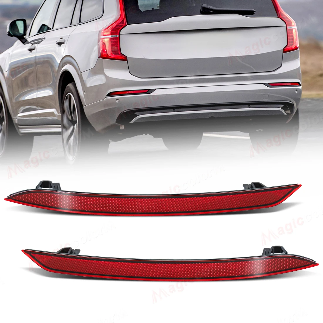 For Volvo XC90 2016-2025 Rear Bumper Reflector Light Reflective Strip Reflector Light No Bulb 31468556 31468557 Car Accessories