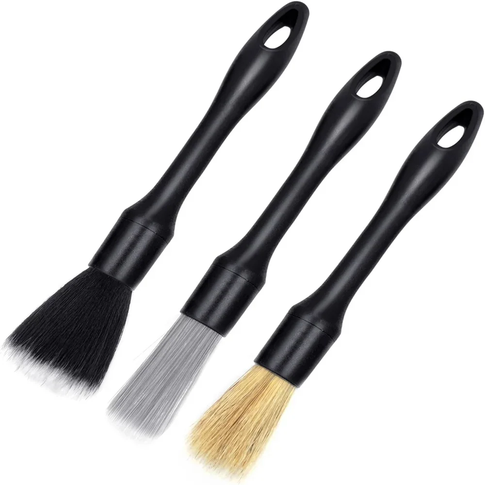 

3PCS Car Detailing Brush Set Super Soft Auto Interior Detail Brush With Synthetic Bristles Car Dash Duster Brush Accessories