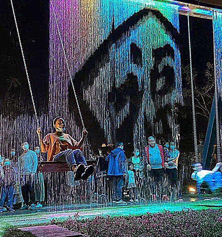 Playing Water Curtain With Swing Digital  Waterfall Swing Fountain for Plaza Hotel