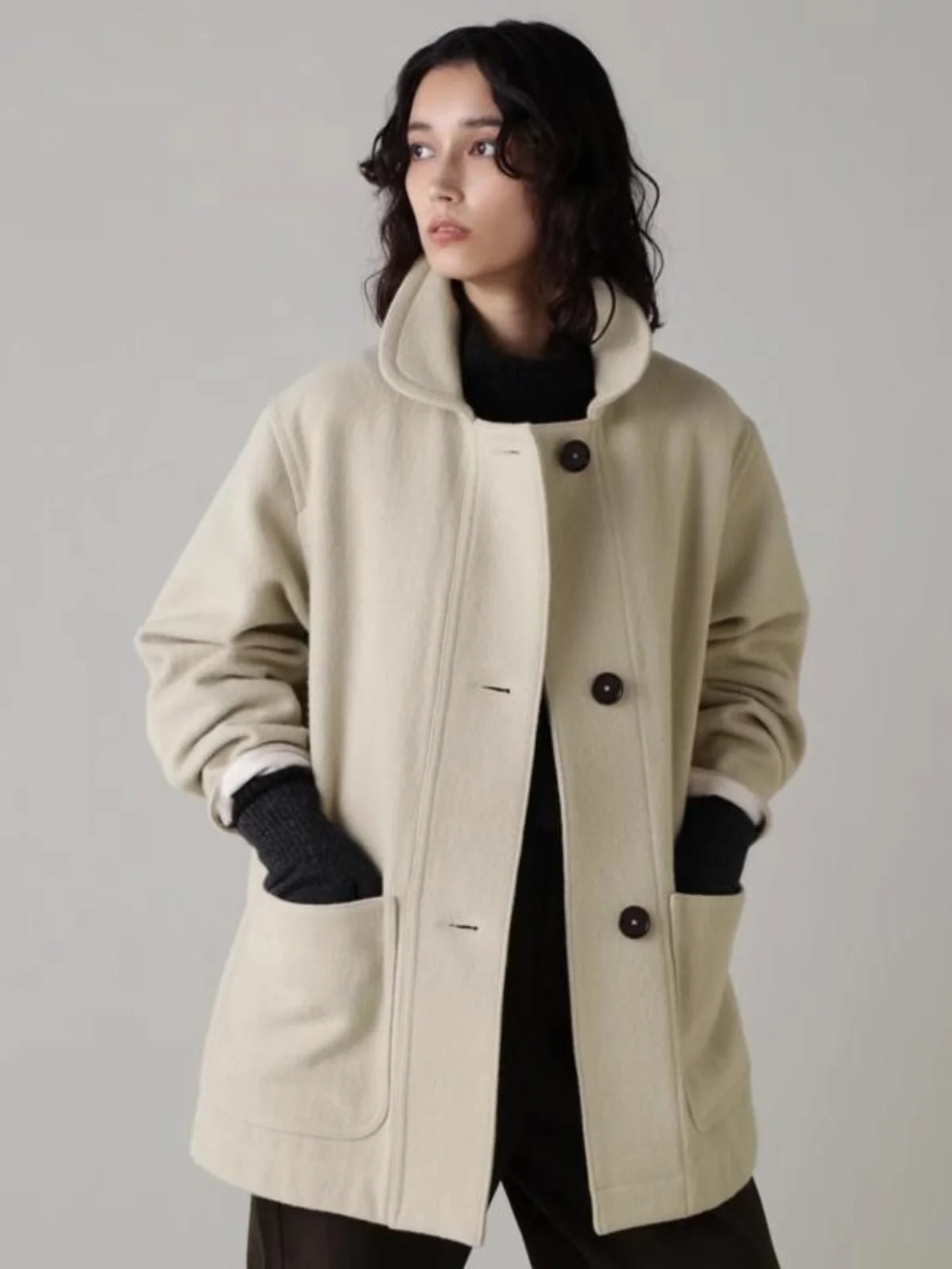 

Margaret Howell Pure Cotton ort Jaet Women's Spring New Sle Commute Slimming Long Sve Top Faionable Casual Coat