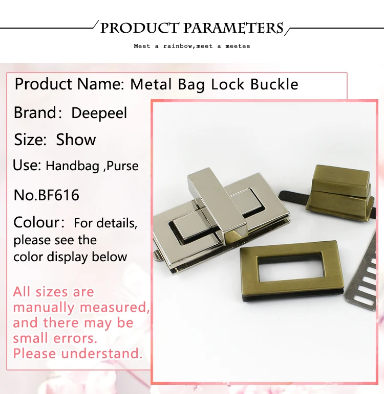 2Pcs Deepeel Metal Lock Buckle Bag Turn Twist Locks Clasp Handbag Purse Decoration Closure Buckles Bags Latch DIY Accessories