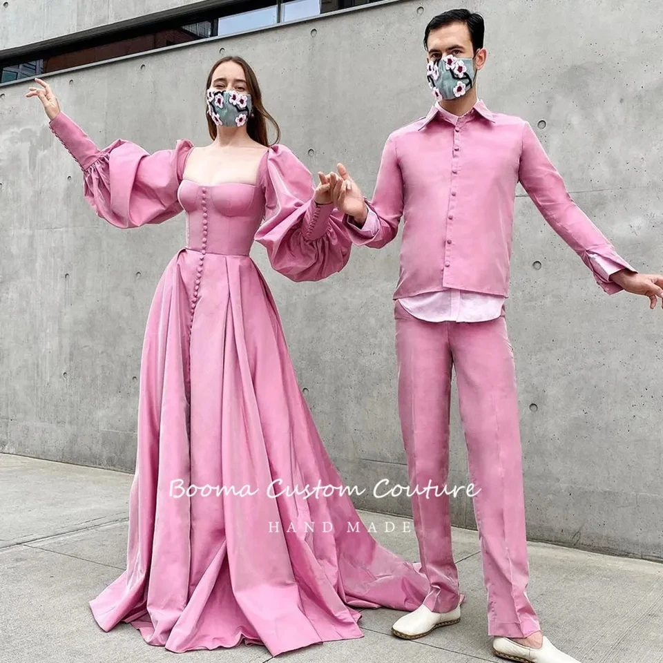 Vestidos de novia de corte en A para mujer, color rosa brillante, sin tirantes, con cordones, largo hasta el suelo, satén, Formal, vestido de fiesta de boda personalizado, 2023