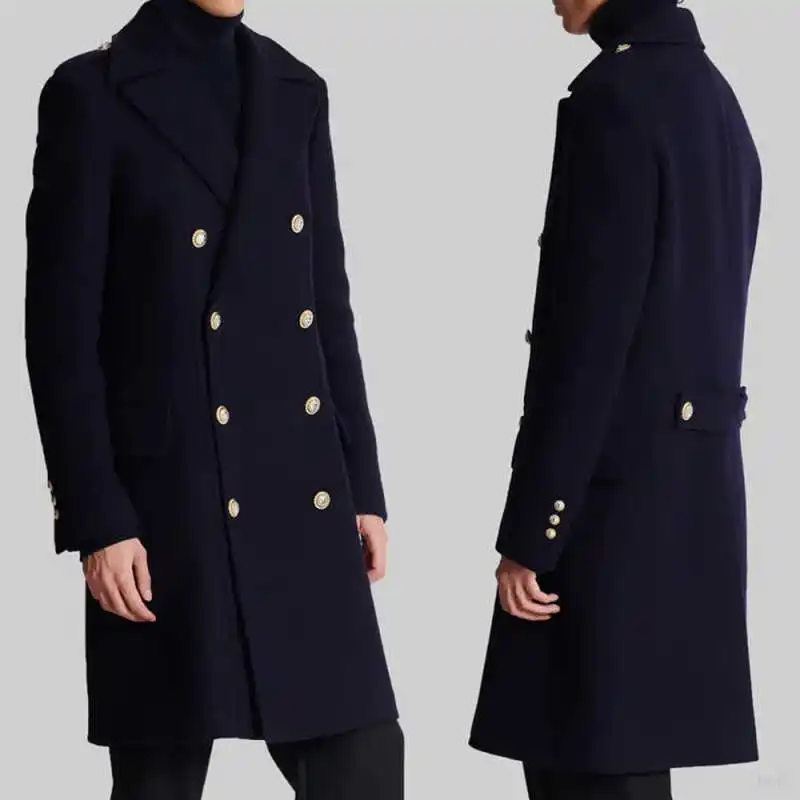 

Woolen Blend Coat Men Over Jacket Overcoat Fashion Long Plus Size Warm Formal Business Tailored Winter Wear Customized