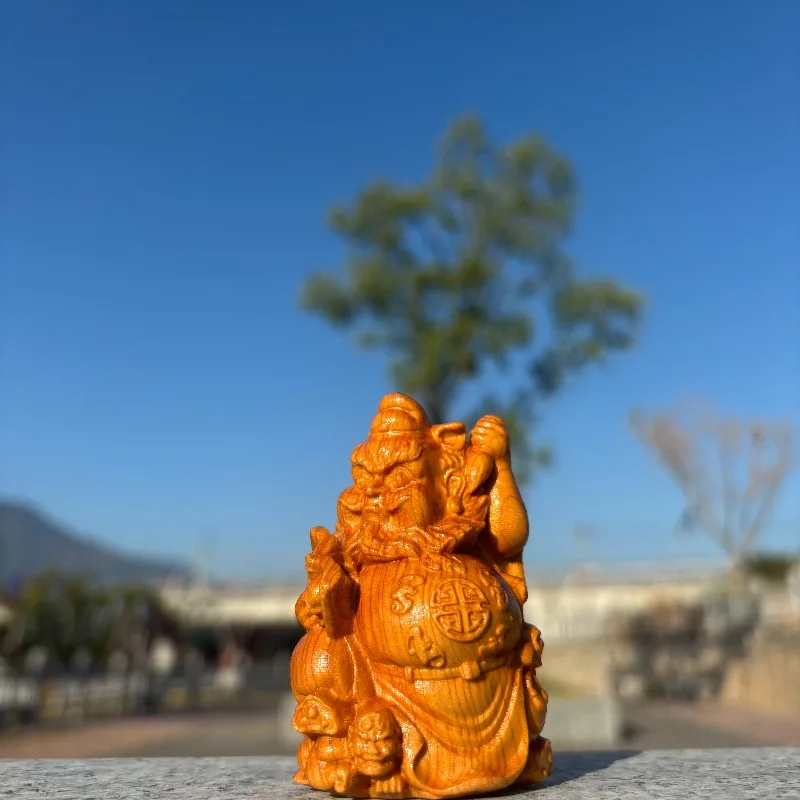 

Hand-Carved Cypress Wood Zhong Kui Statue - 2.76"x1.77" Exorcise Evil Spirits Lucky Charm Figurine Home Decor Handcraft