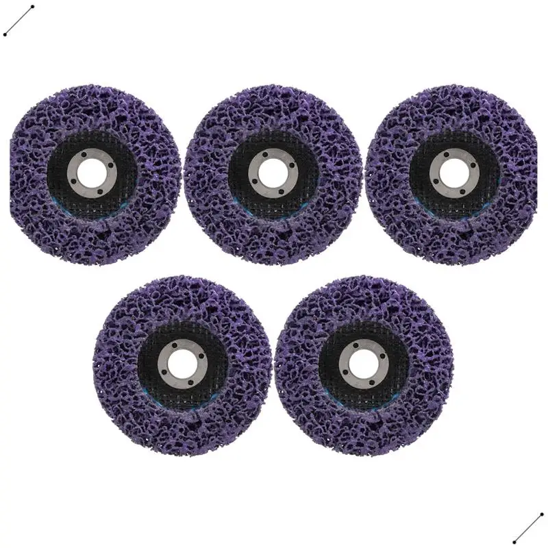 5Pcs Durable Poly Strip Disc Wheel 100X16mm Wood Metal Paint Rust Removal Clean Abrasive Tools For Angle Grinder