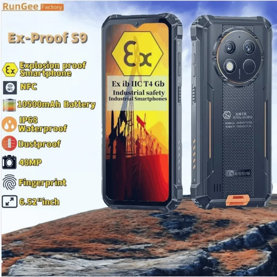 Explosion Proof Rungee S9 Smartphone IP68 Waterproof 6GB RAM 256GB ROM Industrial Production safety 4G Lte Smartphone 10500mAh