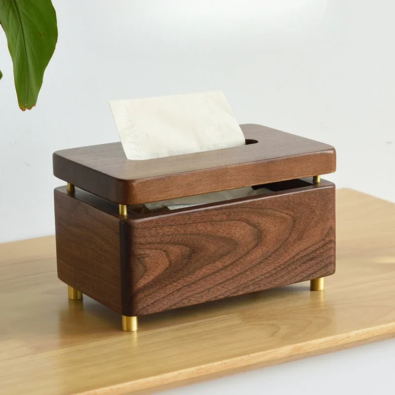 Solid wood tissue box Creative Desktop Drawer cartons Light luxury toilet paper container High aesthetic wall mounted organizer