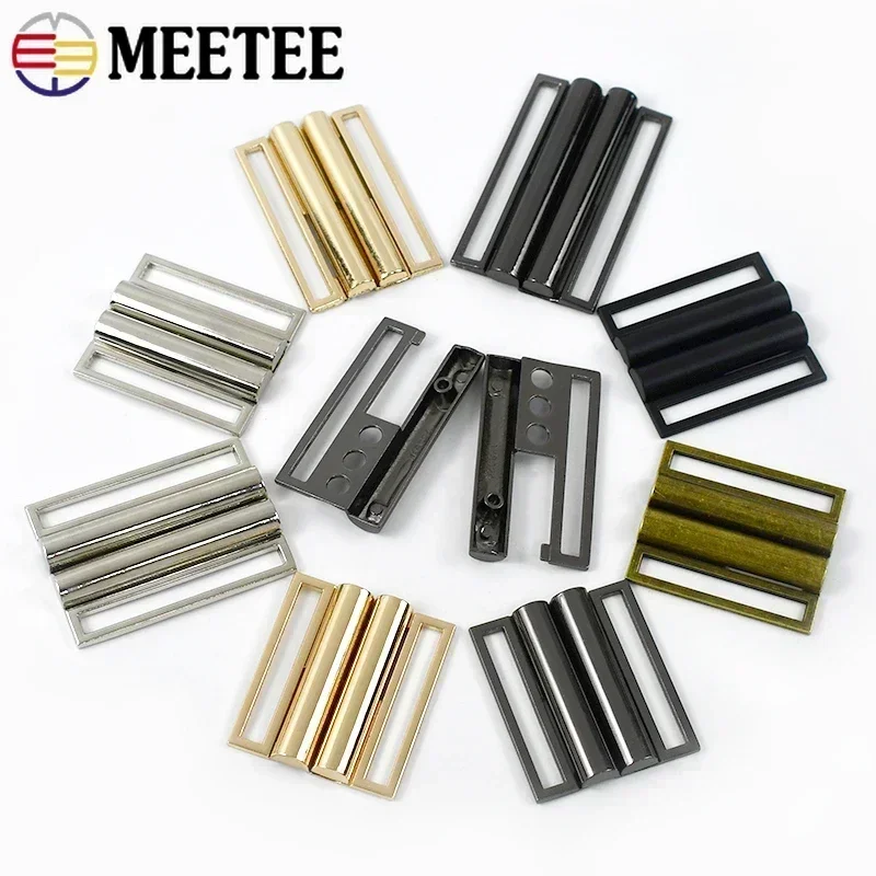 Meetee-Fivela de cinto de metal para mulheres, casaco, cintura, bolsas, vestuário, fecho decorativo, costura DIY, acessórios de hardware, 30-80mm, 2