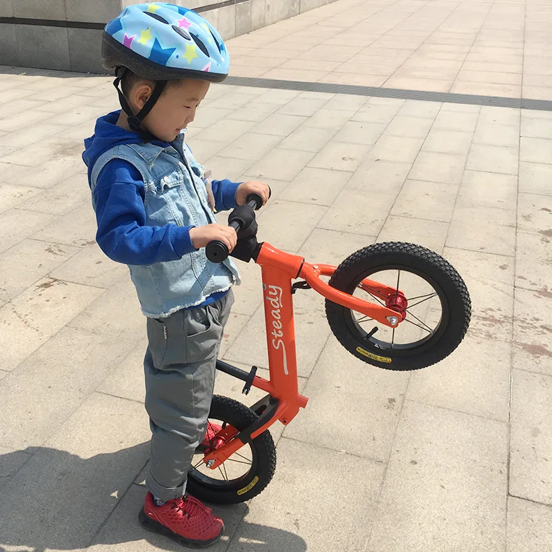 LazyChild Kids Balance Bike 12inch Aluminum Alloy Skate Bike No Pedals Height Adjustable Bicycle Riding Birthday Gift For Child