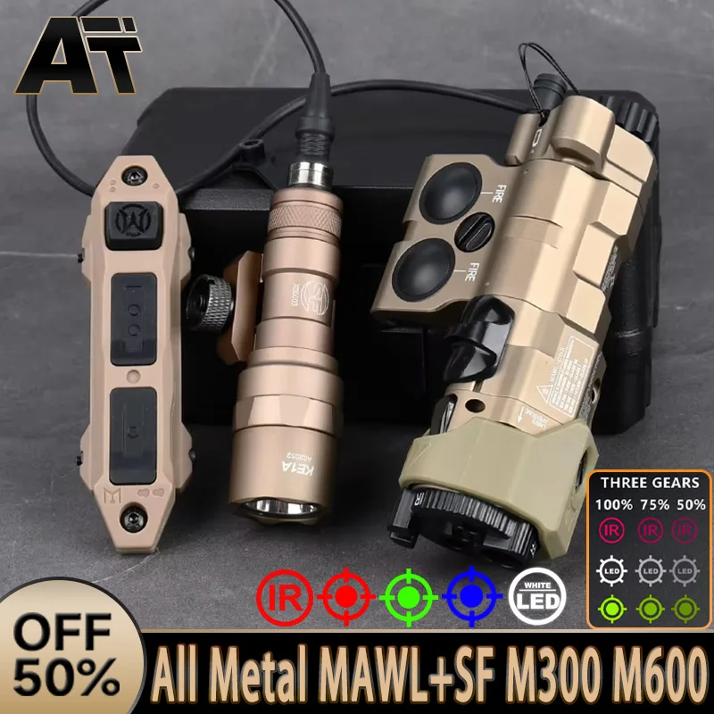 Tactical All Metal CNC MAWL C1 Red Dot Green Blue IR Aiming WADSN SF M300 M600 AR15 Flashlight Airsoft Weapon Light PEQ15 DBAL