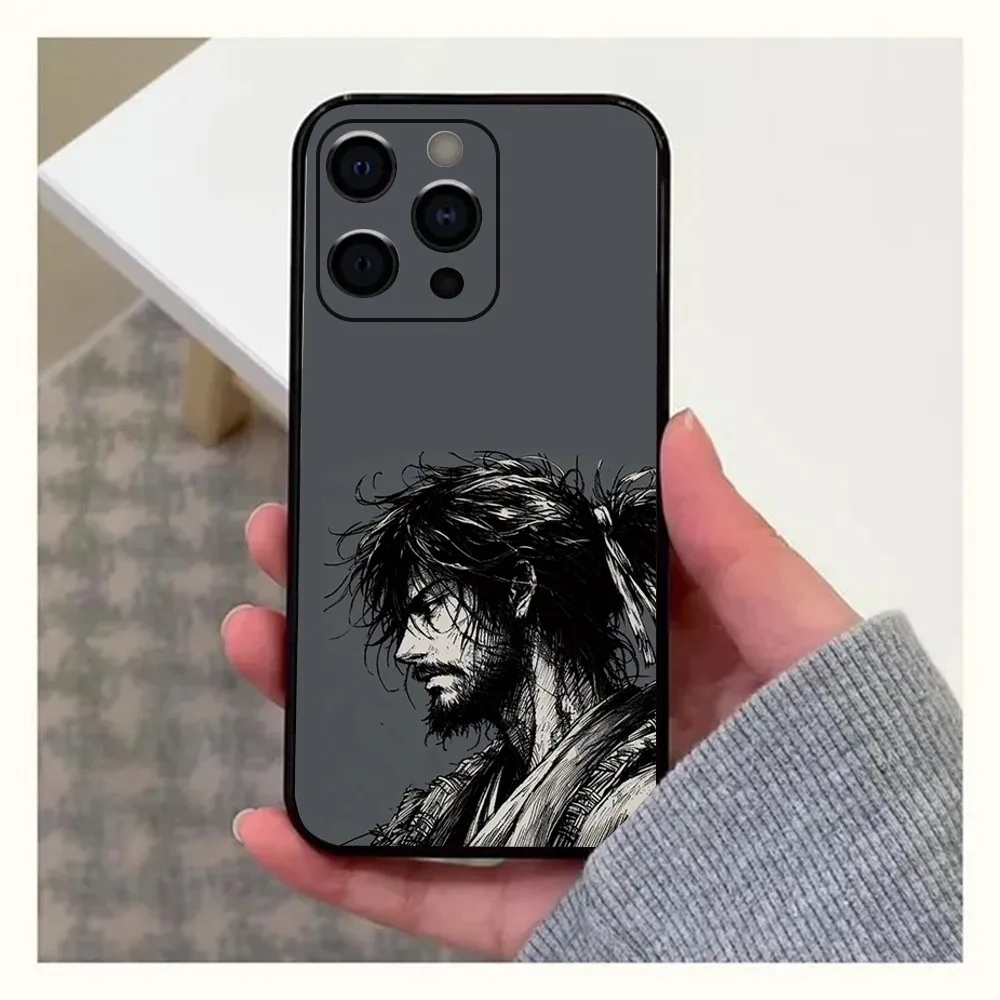 Vagabond Miyamoto Musash Phone Case For Apple iPhone 15,14,13,12,11,Pro,X,XS,Max,XR,Plus,Mini Soft Black Cover