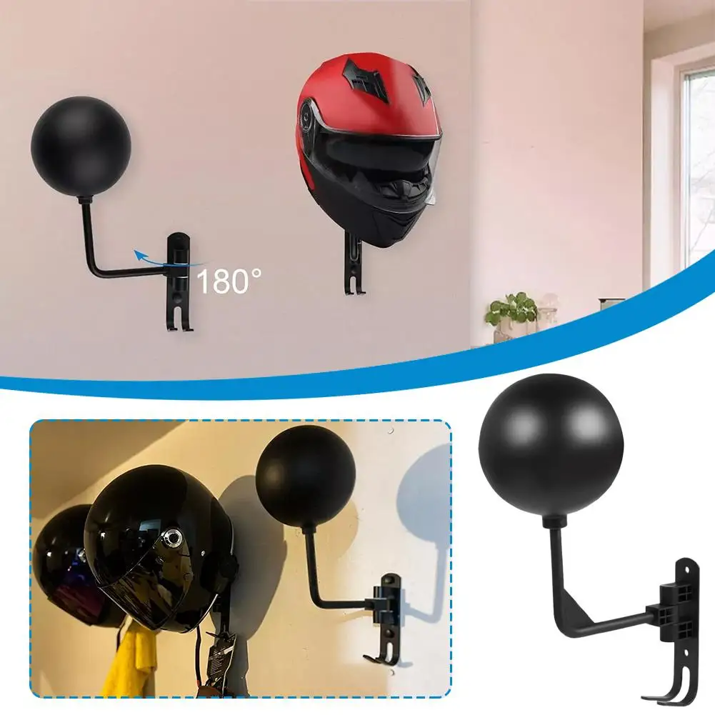 1/2pcs Motorcycle Helmet Rack Wall Mount With Hooks Metal Bicycle Helmet Display Hanger Stand For Coats Caps Rugby Helmet