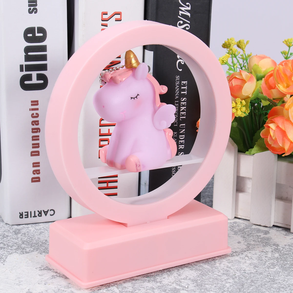 

Pink Music Night Light Creative Unicorn Resin Night Lamp For Bedroom Kids Room Wedding Birthday Home Decor Light Up