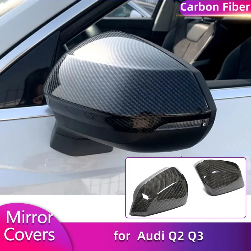 

Накладки на зеркала заднего вида для Audi Q2 Q3 2018-2020, гоночные, карбоновые, сменные, для боковых зеркал