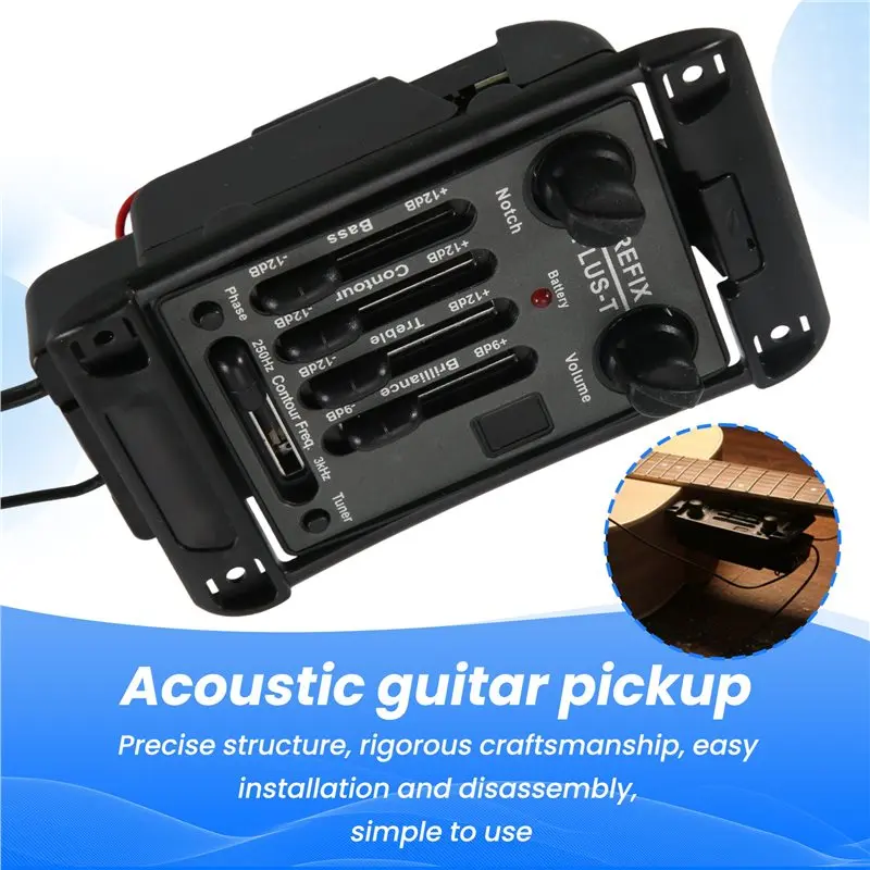 Pastillas para guitarra A12E, Preamp incorporado Preamp Plus-T, Pastilla acústica Matrix, Ecualizador EQ con afinador y piezoeléctrico suave