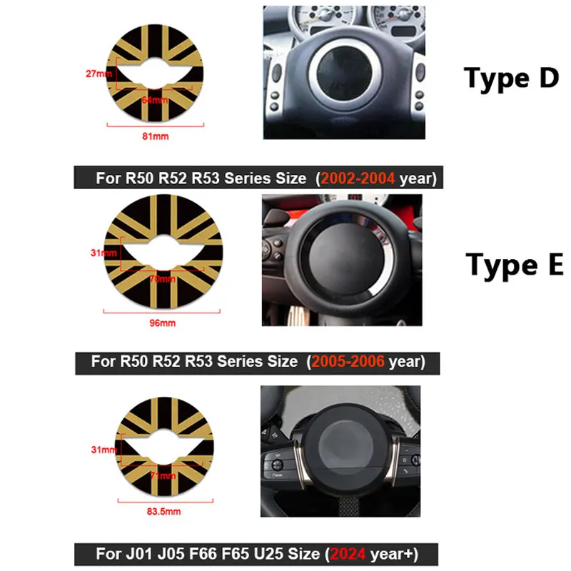 Steering Wheel Stickers For Mini cooper F54 F55 F56 F60 R50 R52 R53 R55-R61 Car Sticker Clubman 3D Dedicated Car Sticker