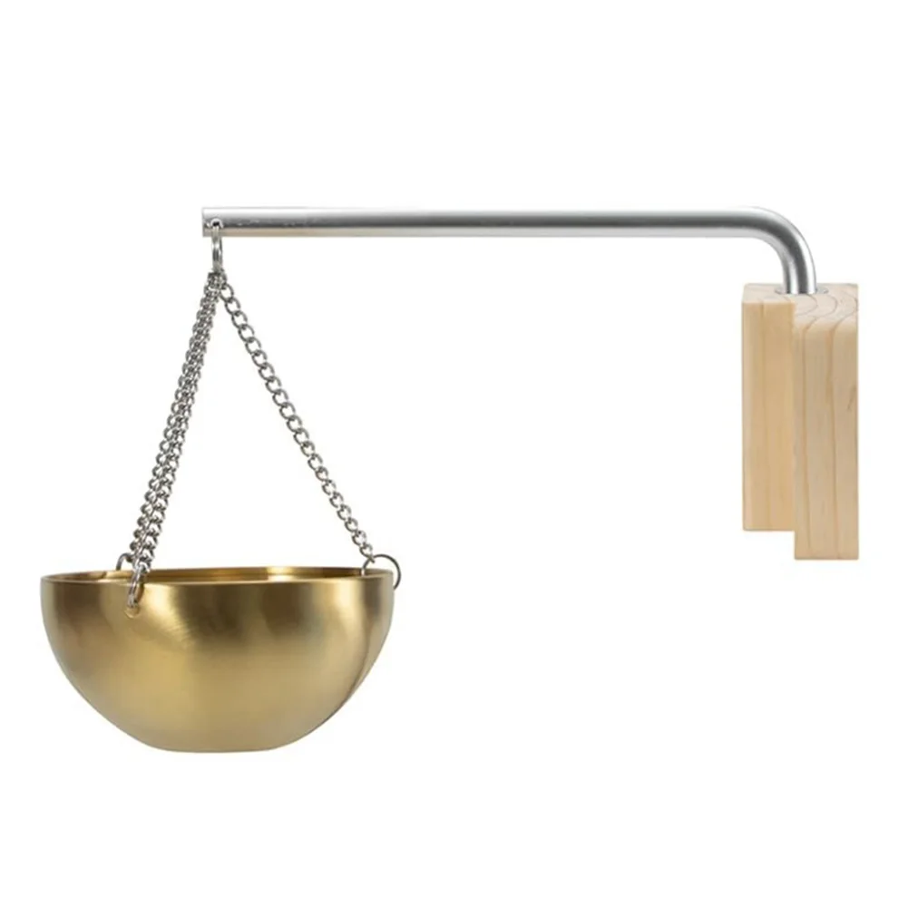 Sauna Aromatherapy Bowl Oil Cup Holder With Swinging Arm 12cm Gold Stainless Steel Bowl Essential Oil Diffuser