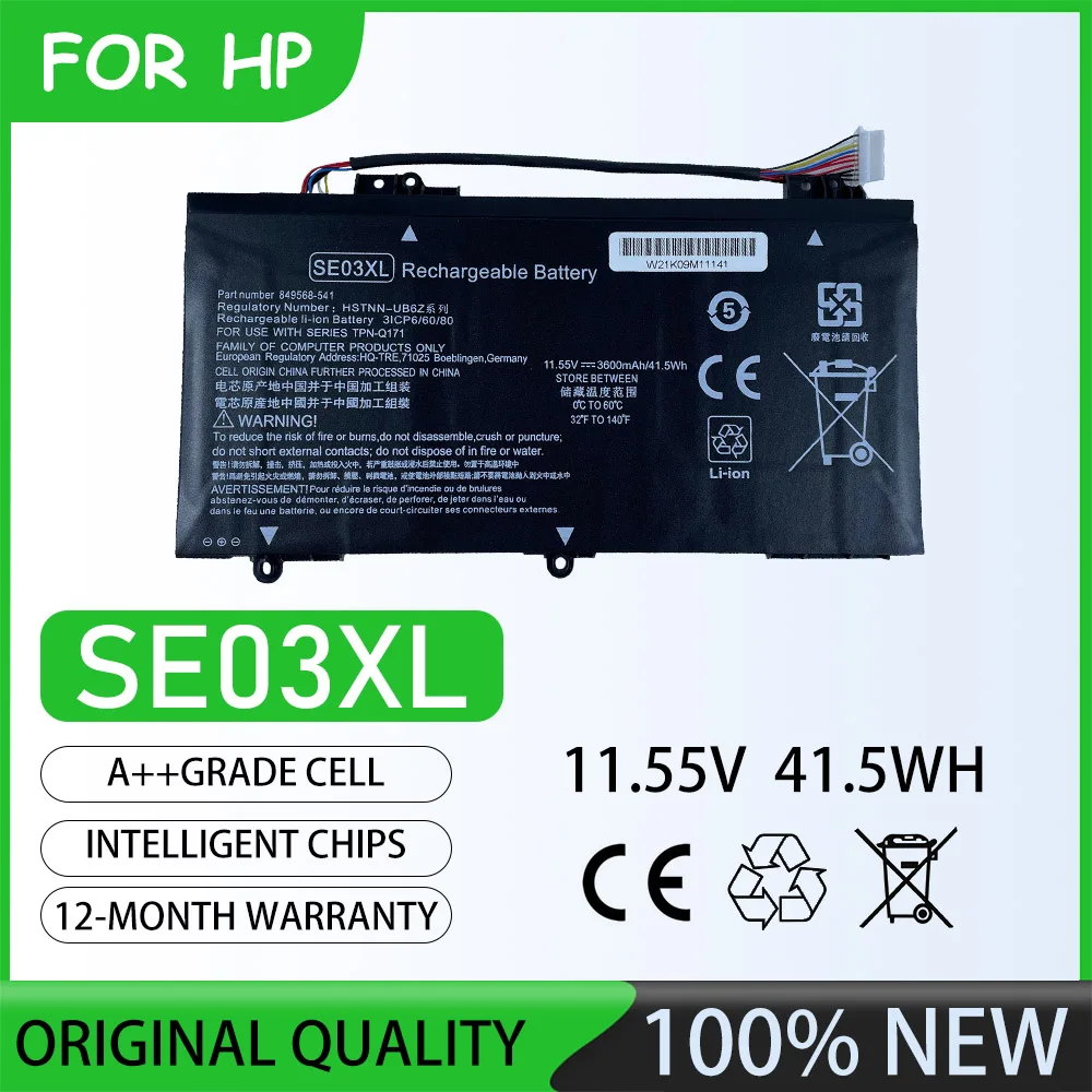 Batería para portátil SE03XL de 11,55 V y 41,5 Wh para HP Pavilion 14-AL000 Pavilion 14-AL001ng Pavilion 14-AL003ng