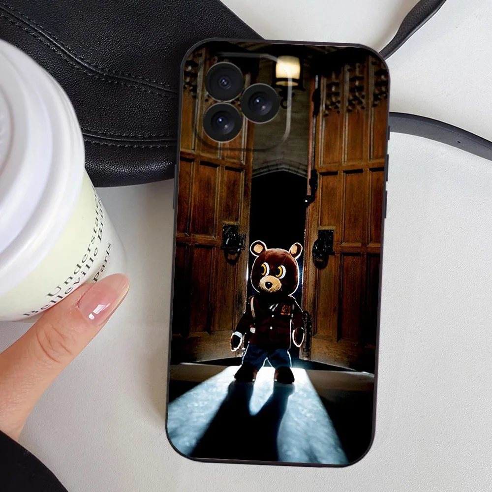 K-Kanye Rapper West Phone Case for IPhone 12 11 13 14 15 16 Max Pro Plus Black Soft Silicone Cover