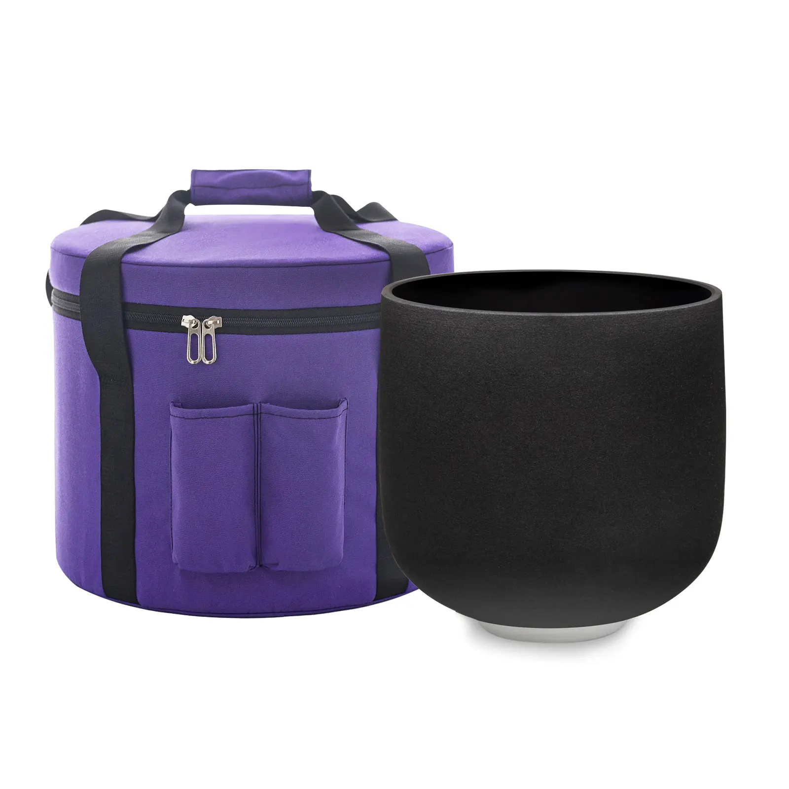 

KVKA 8-дюймовая поющая чаша с двойной черной чакры, 440 Гц, матовая кварцевая кристаллами и бесплатным чехлом