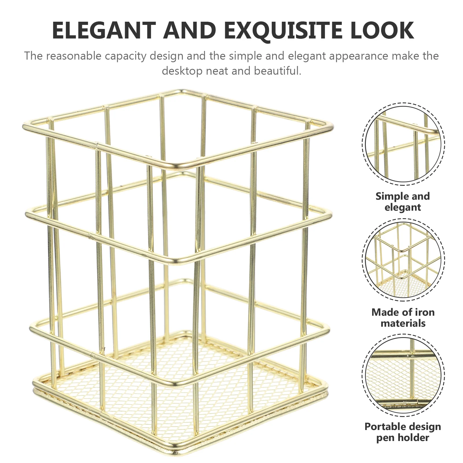 

Portable Metal Pen Holder for Desk Makeup Brushes Pencil Cups Organizer Home Office Decor Metal Pen Holder Pencil Cup