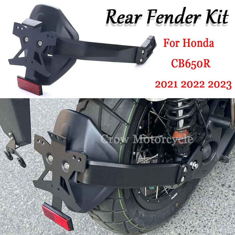 

Motorcycle Accessories CNC Rear Fender Kit Rear Wheel Mudguard With License Plate Holder Bracket For Honda CB650R 2021-2023