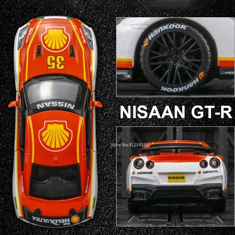 1:32 NISSAN GT-R Racewagen Model Speelgoed Legering Diecast 2 Deuren Opend Geluid Licht Trek Voertuig Modellen voor Cadeaus voor Kinderen