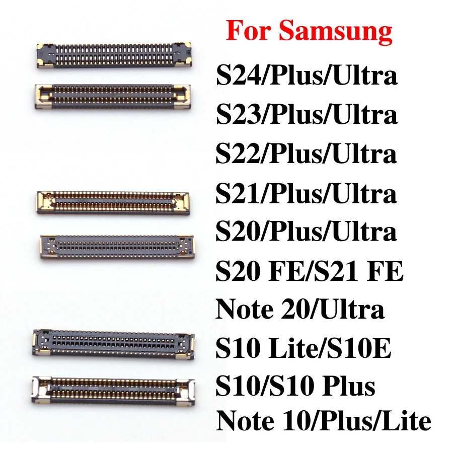 10Pcs LCD Display Screen FPC Connector For Samsung S21 Plus S22 Ultra S23 S24 S20 FE USB Charger On Mainboard Plug Flex Cable