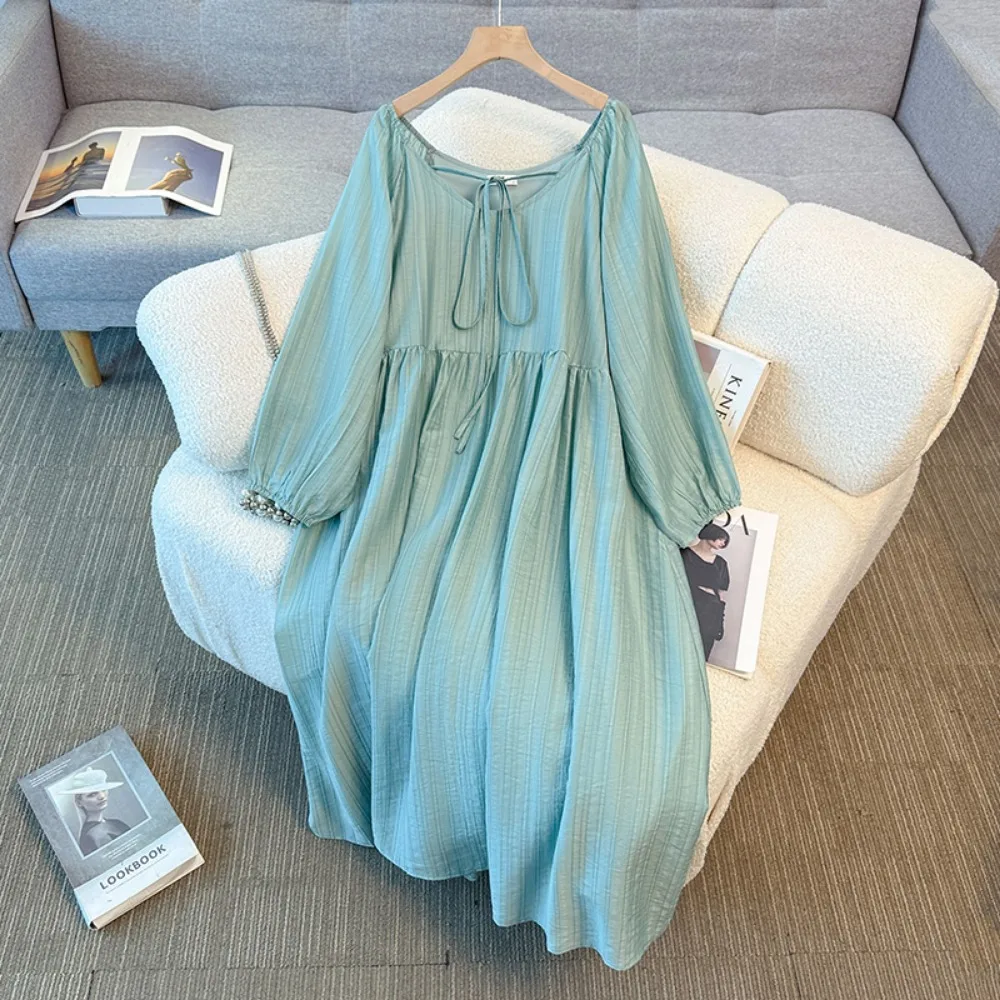 

Элегантные винтажные однотонные осенние платья на шнуровке с длинными рукавами, вечерняя уличная одежда больших размеров