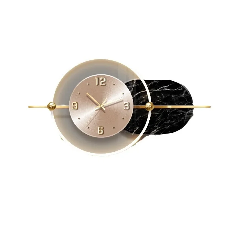Light luxury restaurant three-dimensional clock decoration painting, modern simple led luminous mural